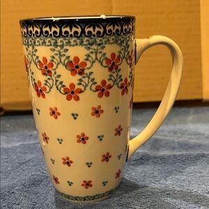 Polish Pottery Floral Ceramic Mug